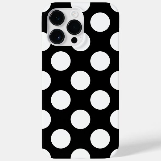 Coques Case-Mate iPhone Rétro noir et blanc à pois (Verso)