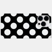 Coques Case-Mate iPhone Rétro noir et blanc à pois (Verso (horizontal))