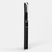 Coques Case-Mate iPhone Rétro noir et blanc élégant chic du monogramme R (Dos/Droite)