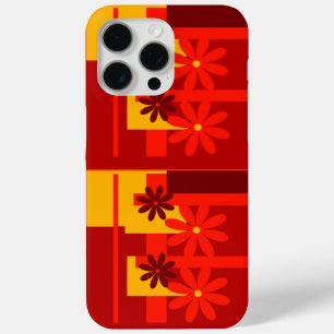 Coque iPhone 15 Pro Max Rétro orange 1970's ,