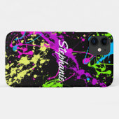 Coques Case-Mate iPhone Retro Paint Splatz Neon Personnalisé (Dos (Horizontal))