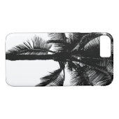 Coques Case-Mate iPhone Rétro palmier tropical d'île noir et blanc (Dos (Horizontal))
