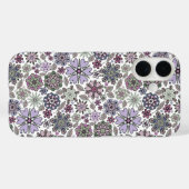 Coques Case-Mate iPhone Retro Pastel rose violet Floral Motif sans couture (Verso (horizontal))