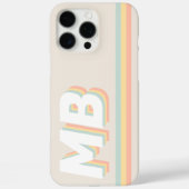 Coques Case-Mate iPhone Retro Pastel Stripes personnalisé Monogramme initi (Verso)