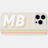 Coques Case-Mate iPhone Retro Pastel Stripes personnalisé Monogramme initi (Verso (horizontal))