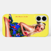 Coques Case-Mate iPhone Retro Pin Up Tropical Beach Girl Téléphone Boîtier (Verso (horizontal))