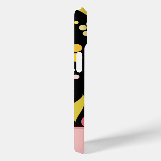 Coques Case-Mate iPhone Retro Pink Black Floral Monogrammed (Verso / Droite)