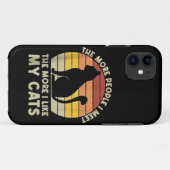 Coques Case-Mate iPhone Rétro Plus je rencontre de gens, plus j'aime mon c (Dos (Horizontal))