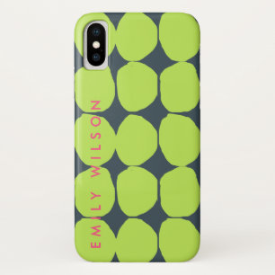 Case-Mate iPhone CASE RÉTRO POIS VERT-BLEU TIRÉ PAR LA MAIN ÉNORME
