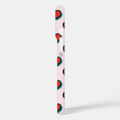 Coques Case-Mate iPhone Retro Pop Art Rouge Bleu Coeurs Beige Motif (Verso / Gauche)
