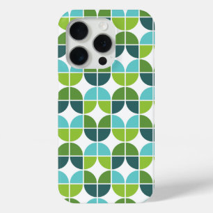 Coque iPhone 15 Pro Retro Quartiers Motif en bleu vert