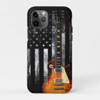 Retro Rock N Roll American Flag Guitare