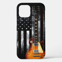 Retro Rock N Roll American Flag Guitare