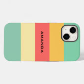 Coques Case-Mate iPhone Retro rose jaune Vert Bleu Grilles Personnalisées (Verso (horizontal))