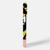 Coques Case-Mate iPhone Rétro Rose Noir Floral Monogrammé (Verso / Droite)