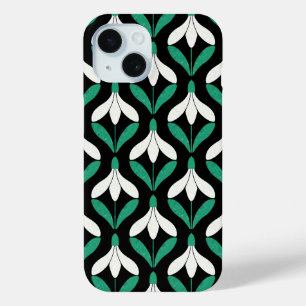 Coque Pour iPhone 15 Retro Scandi motif de neige moderne du milieu du s