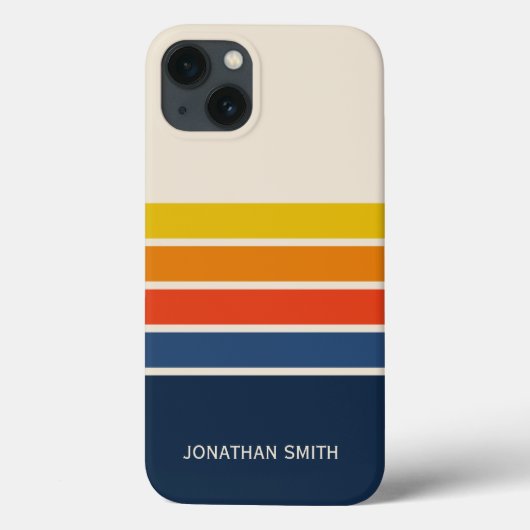 Coques Case-Mate iPhone Retro Striped Pattern 70's 80's (Verso)