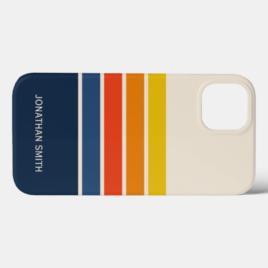 Coques Case-Mate iPhone Retro Striped Pattern 70's 80's (Verso (horizontal))