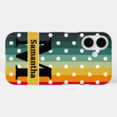 Coques Case-Mate iPhone Retro Stripes, Polka Dot, Monogramme, Personnalisé (Verso (horizontal))