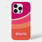 Coques Case-Mate iPhone Retro Super Curve rose orange personnalisé (Verso)