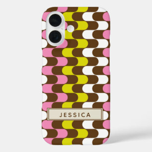 Coques iPhone 16 Retro Super Lime rose Brown Art personnalisé