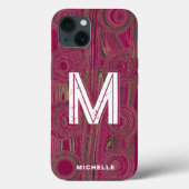 Coques Case-Mate iPhone Retro Super Magenta Pink Gold Parties scintillant  (Verso)