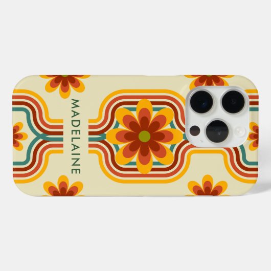 Coques Case-Mate iPhone Retro Super stries Cool Daisy (Verso (horizontal))