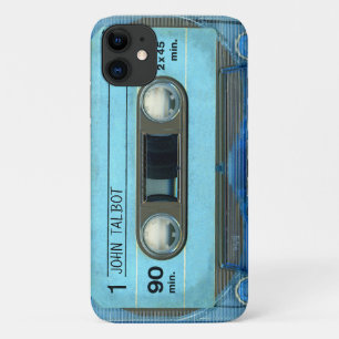 Case-Mate iPhone Case Rétro T4 Blue Audiotape mixtape Nom de la cassett