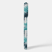 Coques Case-Mate iPhone Retro Teal Blue and Black Tie Dye Spiral   (Verso / Droite)