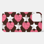 Coques Case-Mate iPhone Retro Threadbare Hearts Stars Texture (Verso (horizontal))