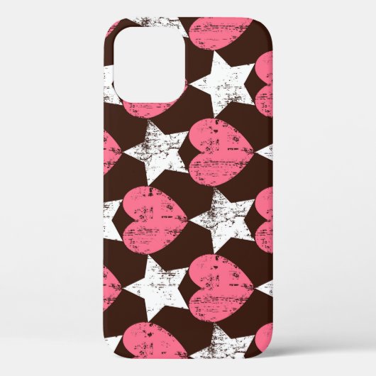Coques Case-Mate iPhone Retro Threadbare Hearts Stars Texture (Verso)