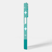 Coques Case-Mate iPhone Retro Turquoise et White Star Motif modifiable (Verso / Droite)