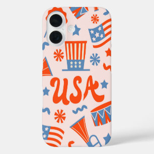 Coques iPhone 16 Retro USA Parade - 4 juillet
