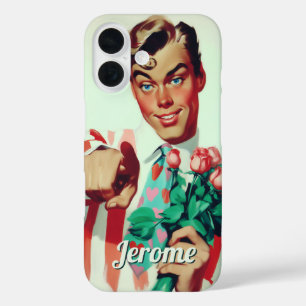 Coques iPhone 16 Retro Valentine Flirty Guy