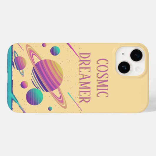 Coques Case-Mate iPhone Retro Vaporwave Planets Synthwave (Verso (horizontal))