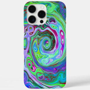 Coques iPhone 16 Pro Max Retro Vert, Rouge et Magenta Abstrait Super