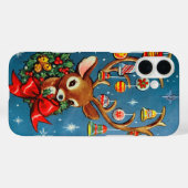 Coques Case-Mate iPhone Retro Vintage Christmas reindeer  (Verso (horizontal))