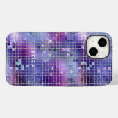 Coques Case-Mate iPhone Rétro violet rose et bleu disco miroir | Monogramm (Verso (horizontal))