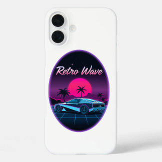 Coques iPhone 16 Plus “Retro Wave” Neon Sunset