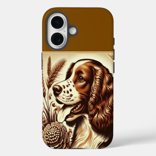 Coques Case-Mate iPhone Retro Welsh Springer espagnol Brown Art blanc (Verso)