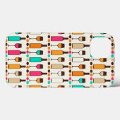 Coques Case-Mate iPhone Rétro wine bottles and glasses (Verso (horizontal))