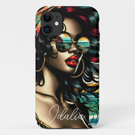 Coques Case-Mate iPhone Retro Woman on Beach Comédie Style Pop Art (Dos)