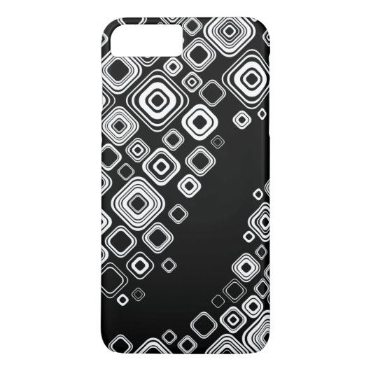 Coques Case-Mate iPhone Rétros carrés noirs et blancs (Dos)