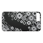 Coques Case-Mate iPhone Rétros carrés noirs et blancs (Dos (Horizontal))