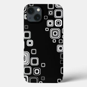 Coques Pour iPhone Rétros carrés noirs et blancs