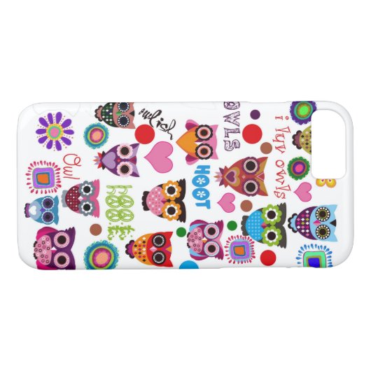 Coques Case-Mate iPhone Rétros hiboux (Dos (Horizontal))