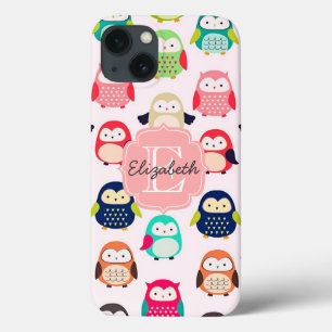 iPhone 13 Coque Rétros hiboux mignons de Litte décorés d'un