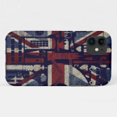 Coques Case-Mate iPhone Rétros symboles grunges de Londres d'amour d'Union (Dos (Horizontal))