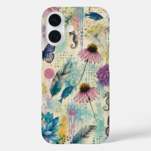 Coques iPhone 16 Rêve Aquatique Floral Vibrant