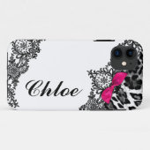 Coques Case-Mate iPhone Rêve blanc de léopard de 311 roses indien dans la (Dos (Horizontal))